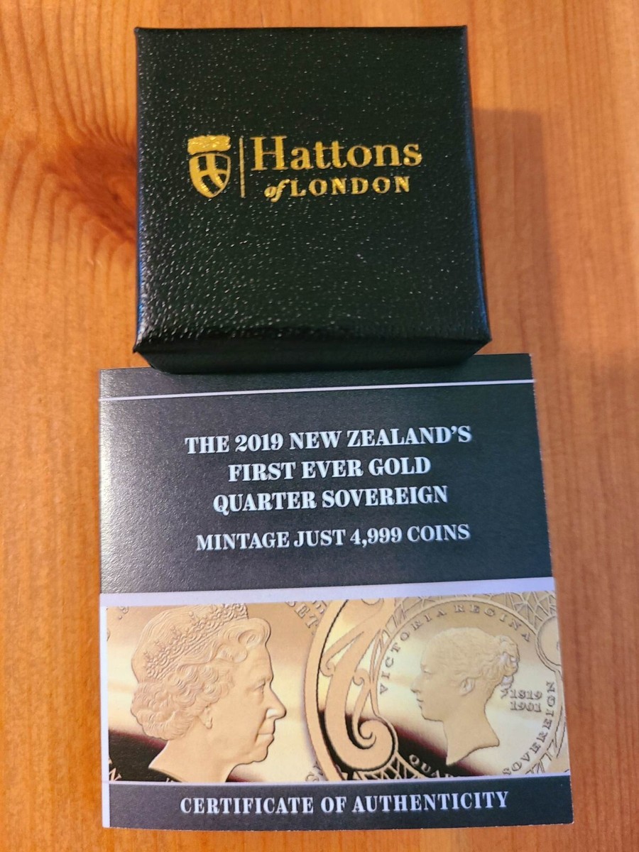 2019 Gold New Zealand Quarter Sovereign - 2g, 22k - Queen Victoria