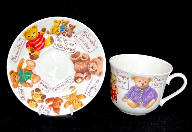 Roy Kirkham 1997 "My Favorite Teddies" Large Cup & Saucer, Fine Bone China