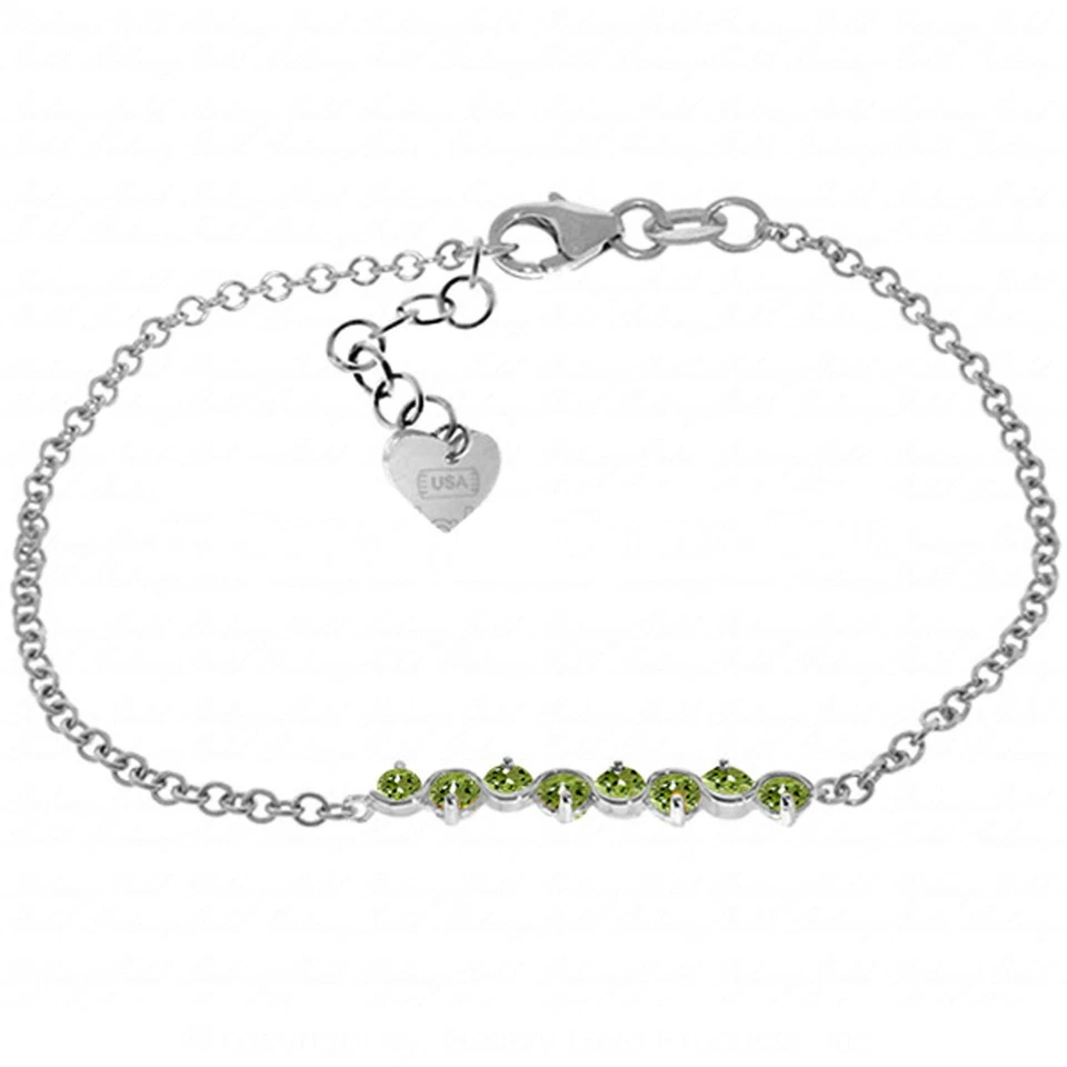 14K. SOLID GOLD BRACELET WITH NATURAL PERIDOTS - Image 4 of 4
