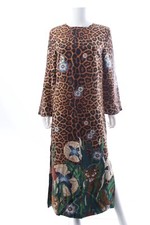 PAULA Printed Silk Midi Dress / Brown / RRP