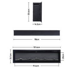 Image of Electric 50 60" Insert/Wall Mounted LED Fireplace Wall Inset Into Fire Freestand