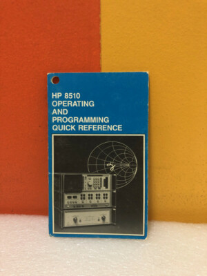 HP 8510 Network Analyzer Operating & Programming Quick Reference Manual