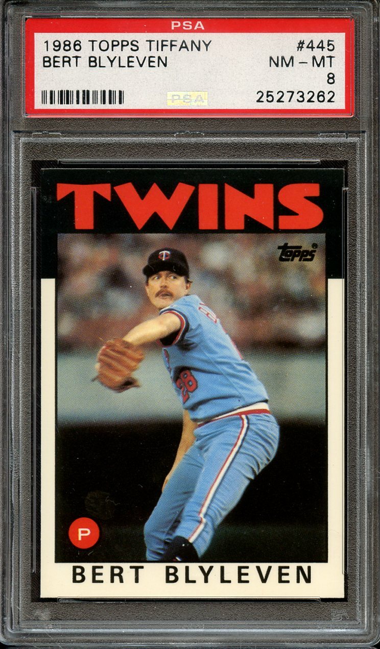 1986 TOPPS TIFFANY 445 BERT BLYLEVEN PSA NM-MT 8 