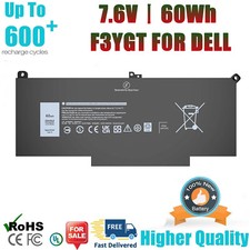 F3YGT Battery For Dell Latitude 12 13 14 E7280 E7480 7480 7490 7380 7390 DM3WC