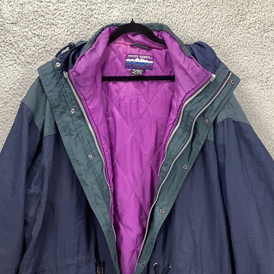 Chaqueta pesada Sierra 3 en 1 blanca para hombre XL azul verde forro con cremallera y capucha con cremallera Foto 2 de 4