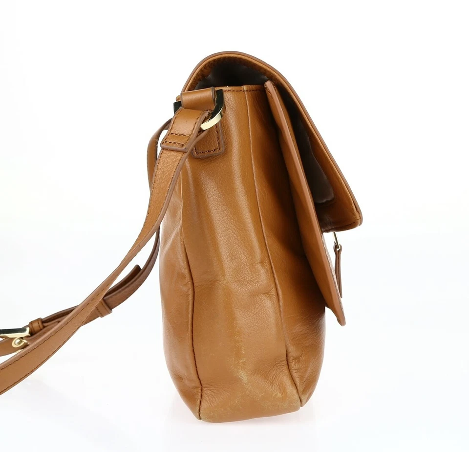 Bandolera Via Spiga Marrón Cuero Marrón Tostado Dorado Bolso Monedero Foto 3 de 4