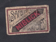 Ancienne   étiquette allumettes Belgique   BN69402 Niblick