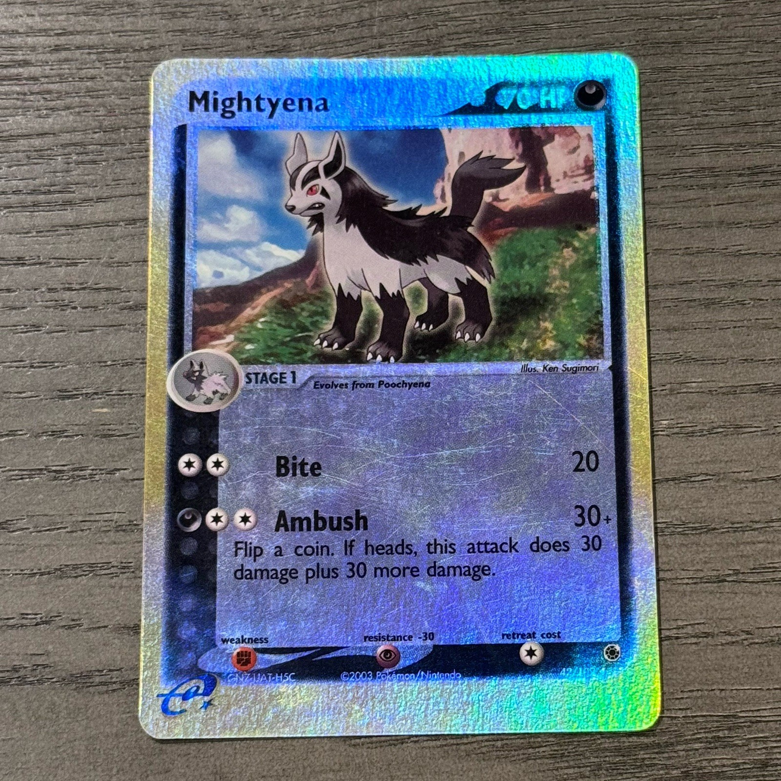 2003 Pokemon Ruby & Sapphire Mightyena Reverse Holo 42/109 MP