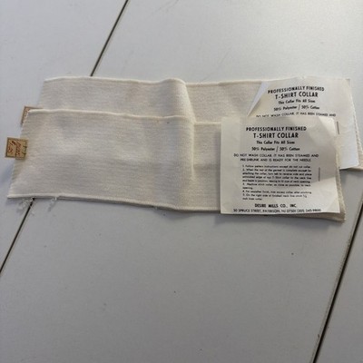 Rib Knit Collar Trim Sew On for T-shirt  Shirts White Lot Of 2