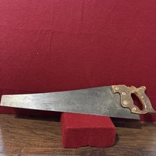 Vintage E C Atkins & Co Indianapolis 20.5” Carpenter’s Engraved Handle Hand Saw