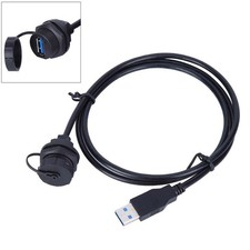 Waterproof USB 3.0 Type A Panel Mount Connector Female/Socket With Cable