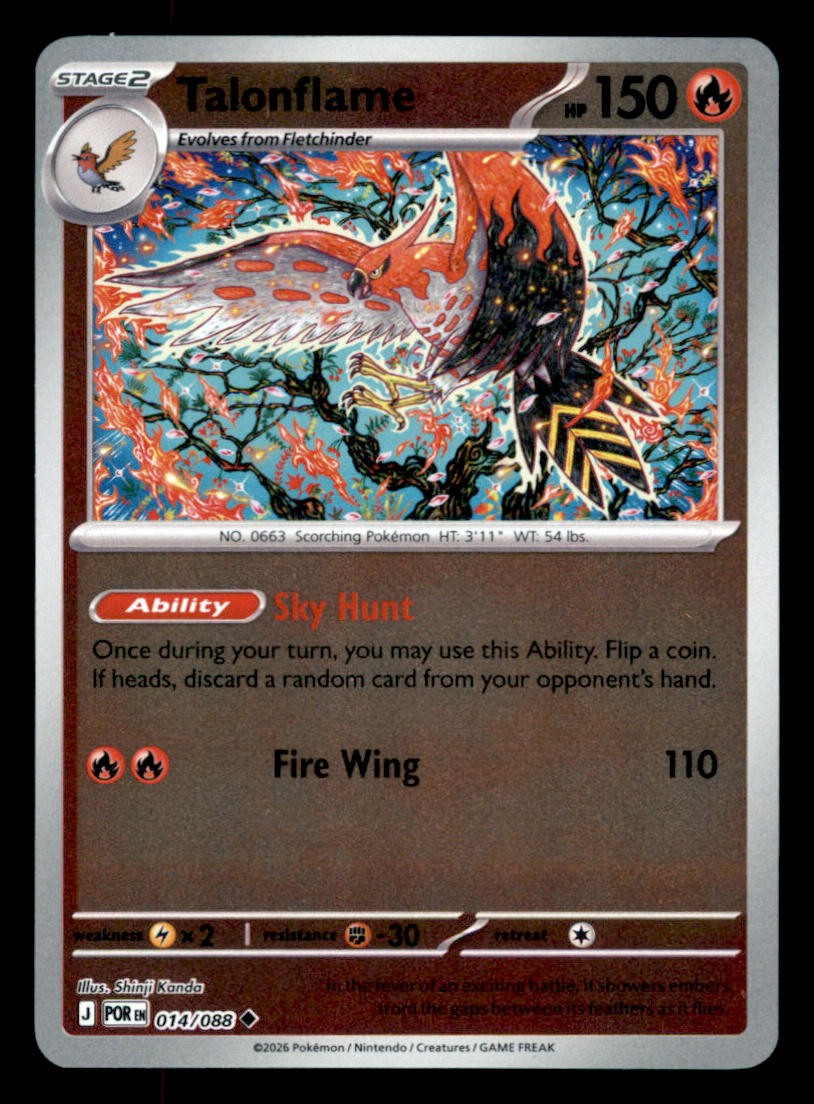 Talonflame Normal Uncommon ME03: Perfect Order 014/088 NM