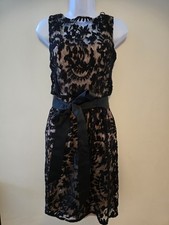 Adrianna Papell black CottoLace NWT Sz 4 Ribbon belt dress $149 cocktail