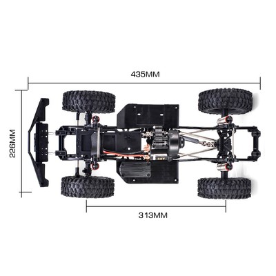 Telaio In Metallo Per Cambio Con Passo 313 Mm Per Axial SCX10 I E II, 1/10 Crawler Elettrico