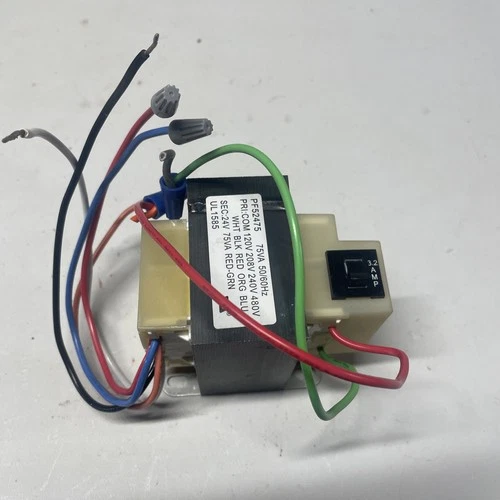 Used Packard PF52475 Transformer 120/208/240/480V  24V Sec 75 VA 3.2 Amp OCP