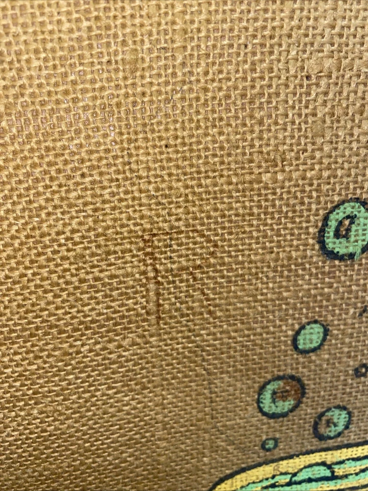 VTG 70s  FORGET IT Elephant Burlap Art Bulletin Tack Memo Board 24x18 - Image 2 of 4