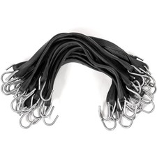 Cargo Control 21 Inch Bungee Cords with S-Hooks (50 Pack), 32 Inch Stretch, T...