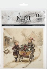 14.8cm x 14.8cm Mini Rice Paper 6pcs Set for Scrapbooking - Kids at Winter 8