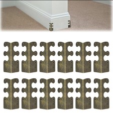 Metal Baseboard Corner Protectors, 12PCS Vintage Skiffers Skirting Decorative...