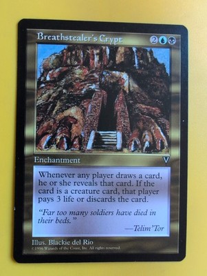 Breathstealer's crypt. Visions enchantment as shown. MTG Card.
