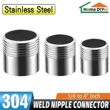 Stainless Steel Weld Nipple Connector Male Thread Pipe Fittings Couper 1/4"-4"