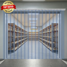 60" X 86" Plastic Vinyl Strip Door Curtain Kit with Hardware