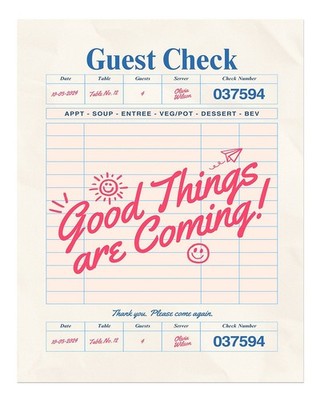 Inspirierendes Guest Check-Wandkunst-Poster - Good Things Coming