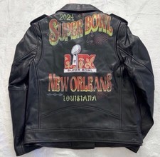 Eagles Super Bowl 59 New Orleans Women's Leather Jacket WEAR Erin Andrews Medium
