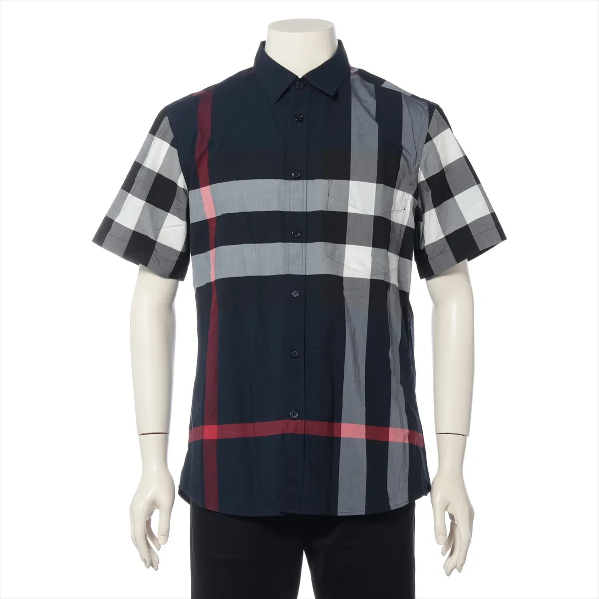 Burberry Tisci Period Cotton & Polyurethane Shirt L Men's Navy Blue  8020855  No