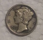 1916 (P) Mercury Dime: Classic Winged Liberty 90% Silve10c ~ VERYFINE Condition