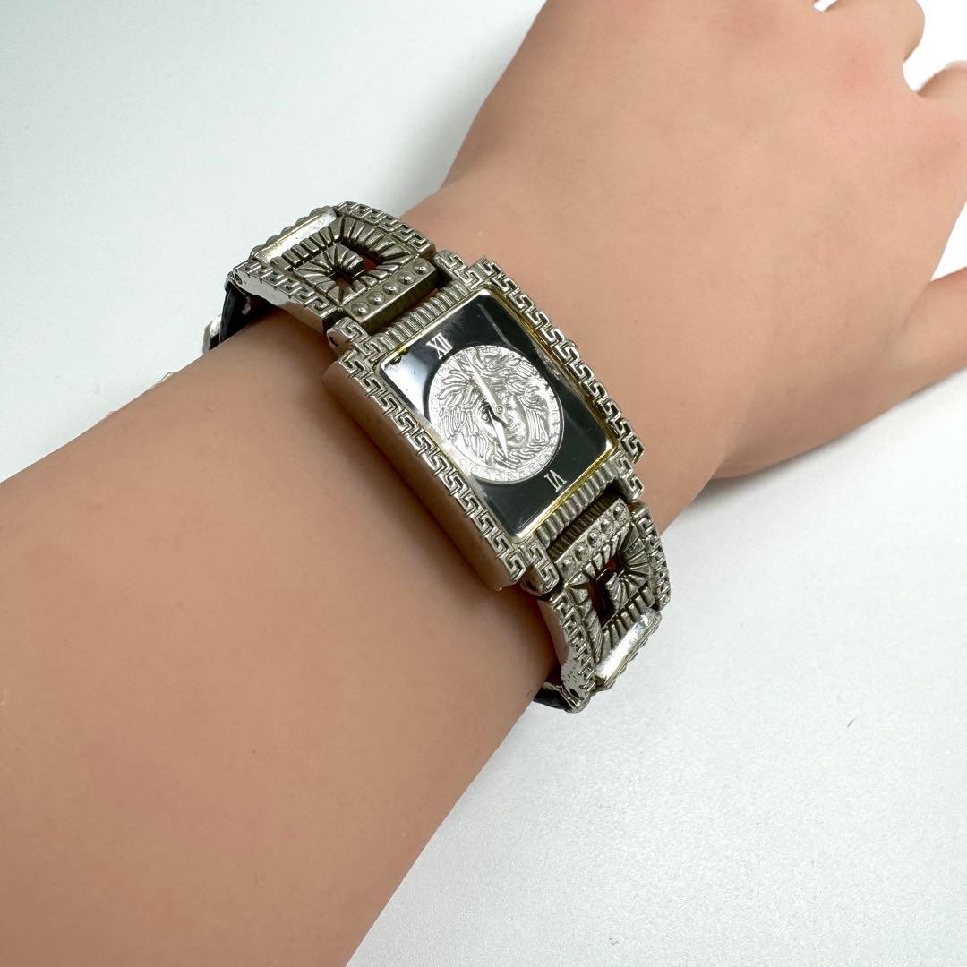 VERSACE Medusa Silver Rectangular Quartz Watch 21… - image 11