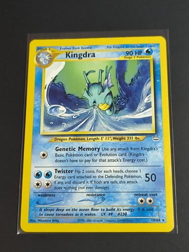 Pokemon TCG Kingdra Non-Holo Rare Neo Revelation 19/64 WOTC Vintage LP