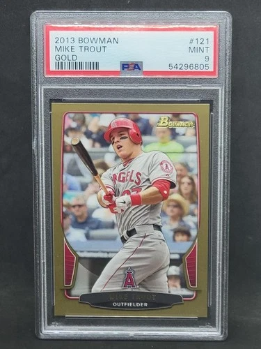 Mike Trout  2013 Bowman #121 - Gold Parallel  PSA 9 Mint  Los Angeles Angels HOF