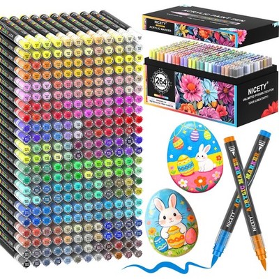 264 Acrylfilze mit Pinselspitze - Marker Wasserfarbe