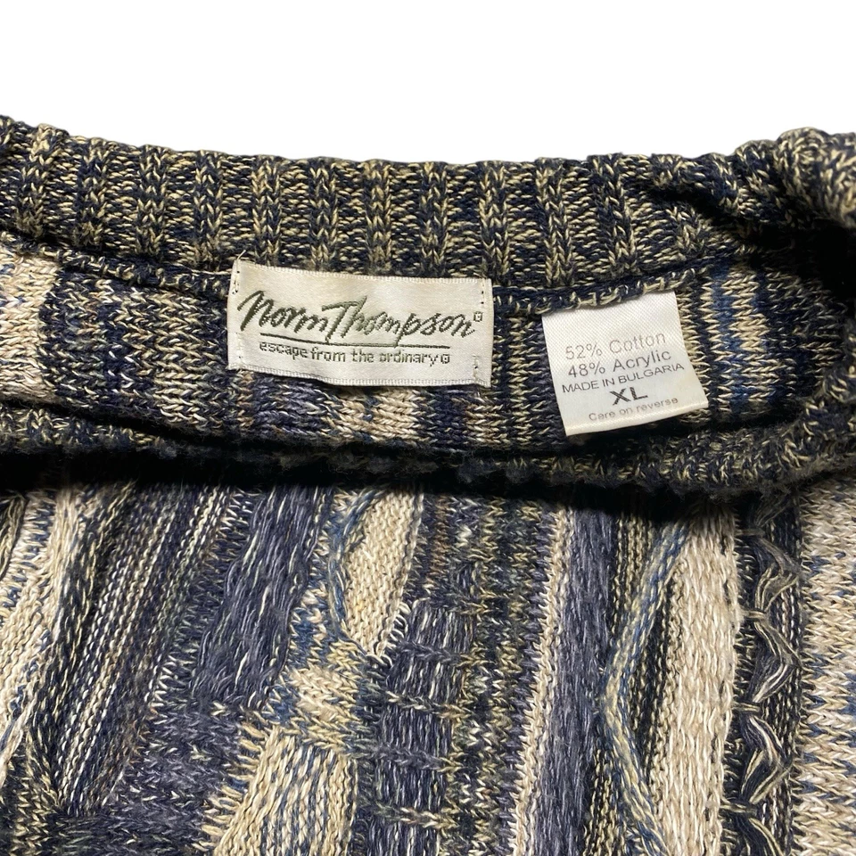 Suéter Vintage Norm Thompson Tundra Tejido 3D ESTILO COOGI Talla XL Tonos Tierra Foto 4 de 4
