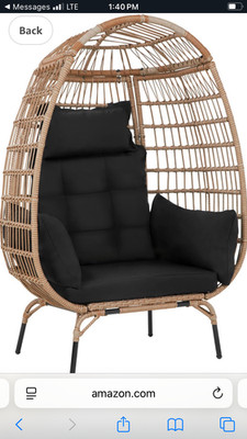 Wicker Egg Chair / Hanging Patio Chair (with stand