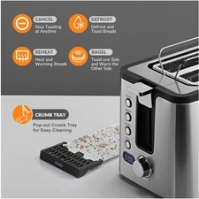 Modern 2 Slice Toaster with 6 Browning Settings