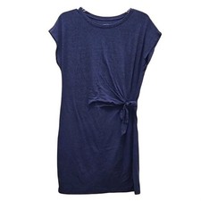 Aeri Casual Tie Front Detail T-shirt Dress Large Blue Loungewear Stretch Blue