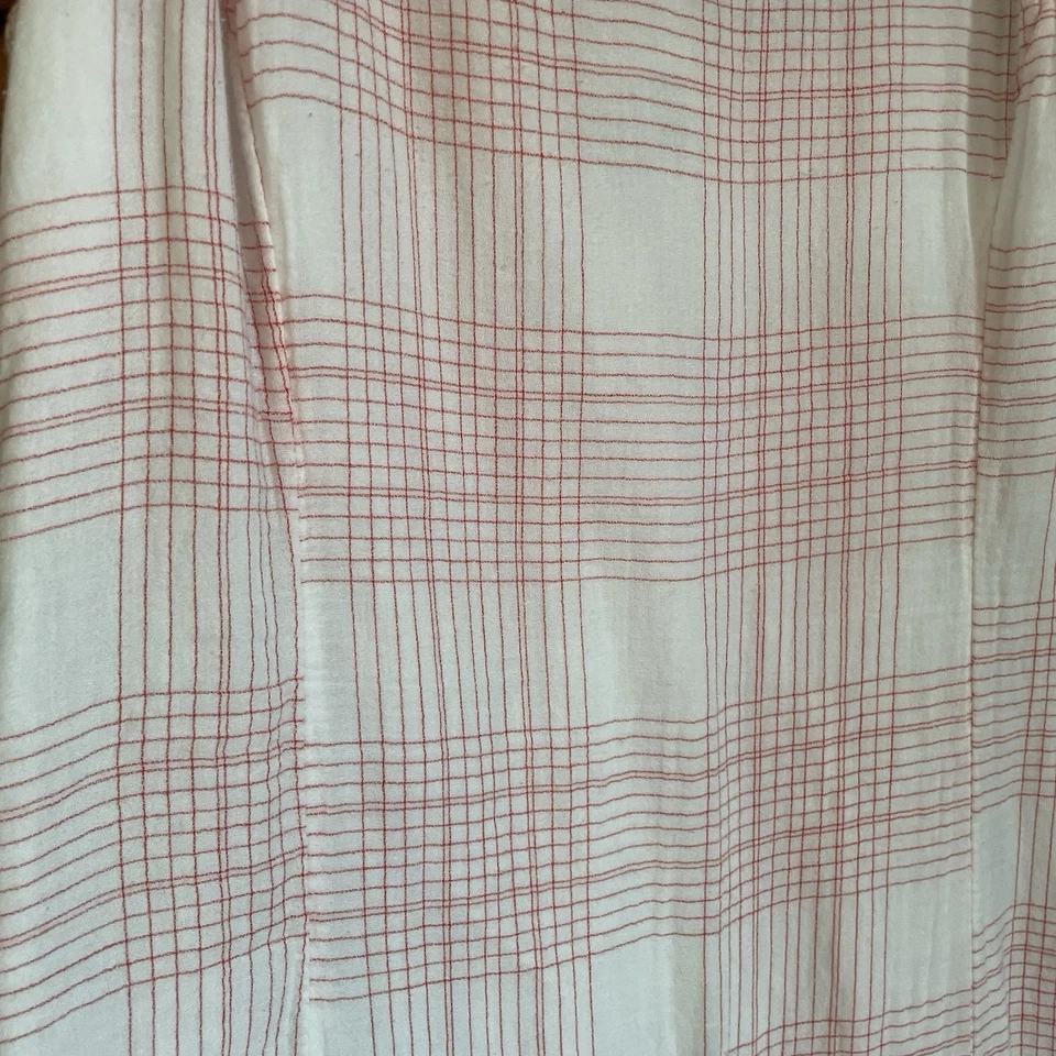 Antiguo Vestido de Sol Azul Marino Para Mujer Talla Mediana Boho Maxi Rojo Blanco Rayas Fluido Calado Foto 2 de 4