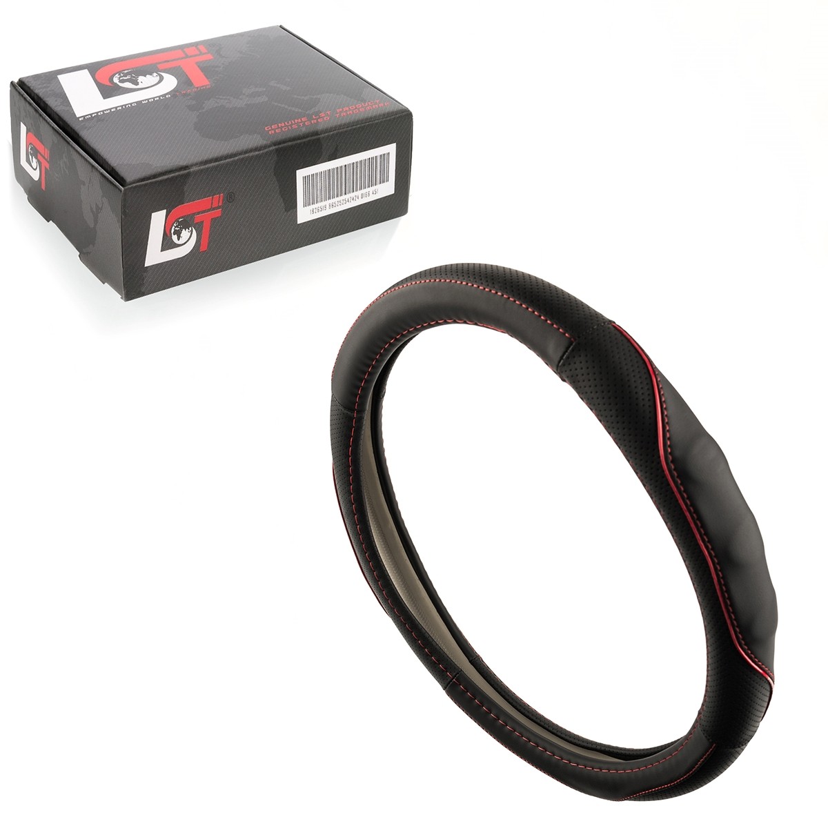 Steering Wheel Cover Steering Wheel Protector Ø 38X9Cm Anthracite Red For Skoda