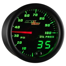52mm MaxTow Black Double Vision Electronic Oil Pressure PSI Gauge