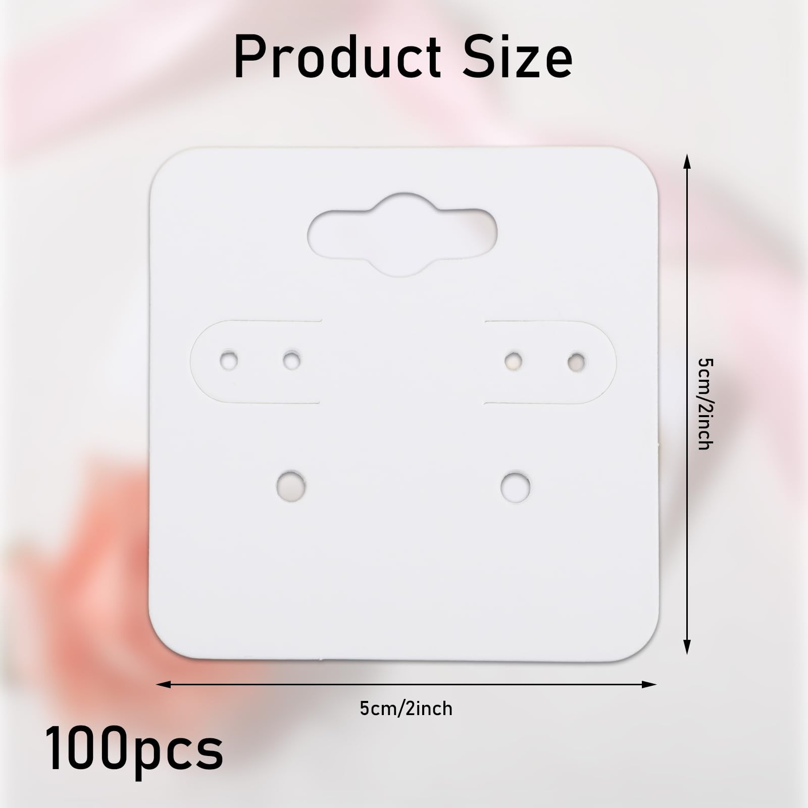100 Pcs 2 Inch Earring Display Holder Cards for Selling Packaging DIY Crafts