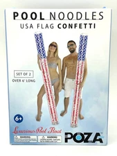 POZA Inflatable Silver Confetti Pool Noodles Set of 2 Luxury Party Swim Floats