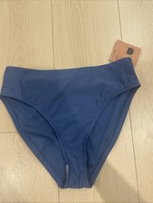 Shade Shore Women's High Waist High Leg Full Coverage Bikini Bottom Blue Sz S