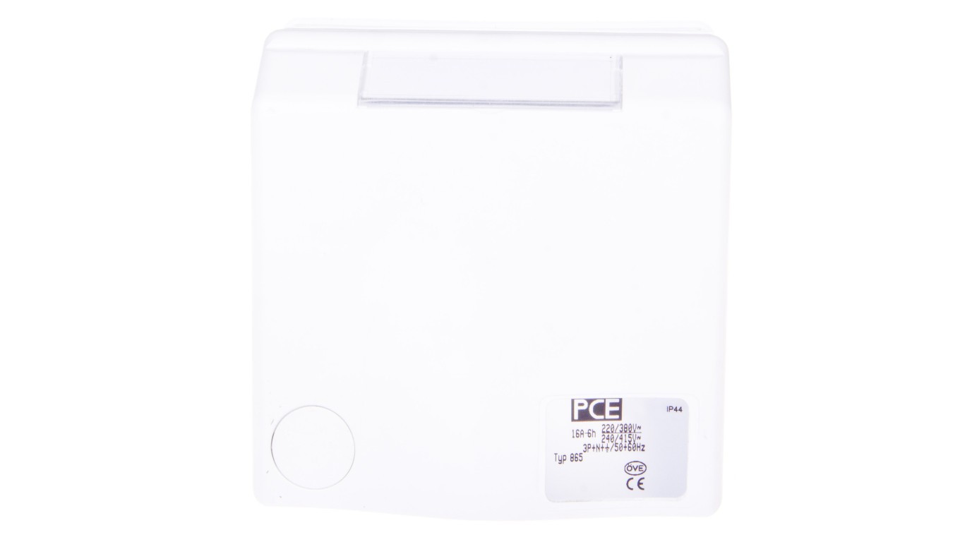 Scatola passante da incasso 16A 5P 400V bianca IP44 DESIGN 865-6v