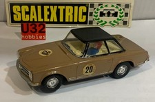 Slot Car SCX Scalextric Exin C-32 Mercedes 250SL 20 Beige Black Hood