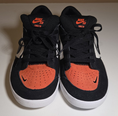 Nike SB Force 58 Skateboarding Shoes Black/White/Orange US 10 D DV5477-100