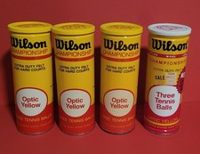 Lot of 4 Vintage Wilson Championship Tennis Balls Cans New Unopened Optic Yellow