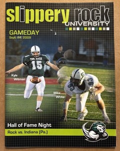 Slippery Rock Gameday Football Program Vs Indiana (PA) Sept. 28, 2009-HOF Night