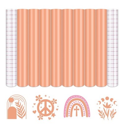 Tintnut Boho Permanent Vinyl - 8 Sheets 12''x10''Peachy Pink Permanent Adhesive...